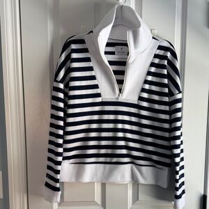 Dudley Stephen’s Women's Striped Half-Zip Sweater